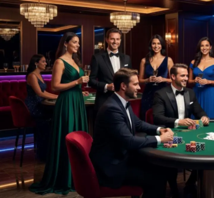 Zespół KARDI AGNIESZKA CHMIELEWSKA podczas luksusowego eventu rozrywkowego w klimacie casino night