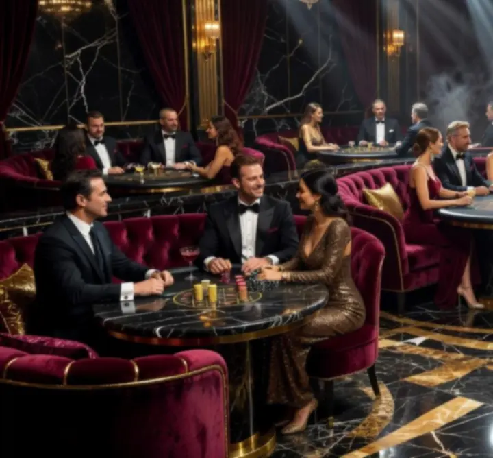 Luksusowy event w stylu nightclub z eleganckim oświetleniem i wnętrzem