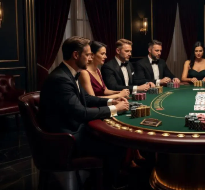 Luksusowy stół pokerowy przygotowany na wieczór pokerowy KARDI AGNIESZKA CHMIELEWSKA