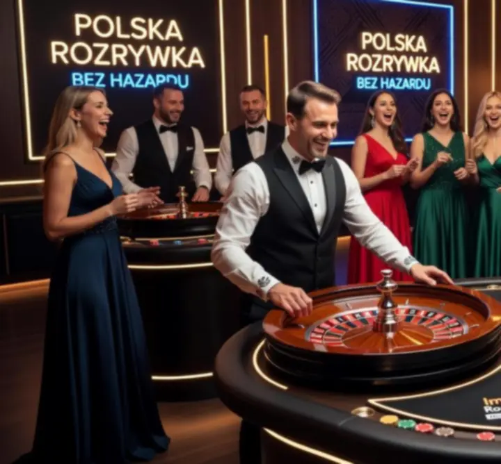 Stanowiska ruletki i blackjacka na eleganckiej imprezie